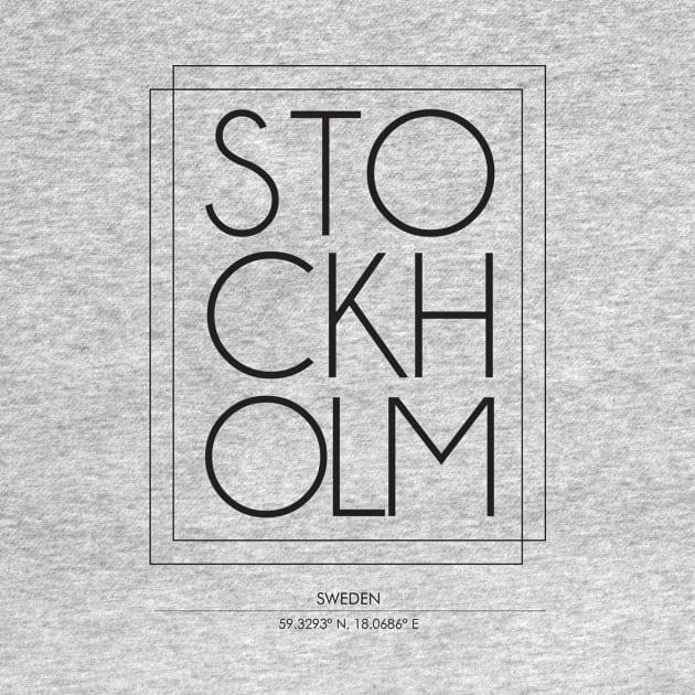 Stockholm city minimal typography 2 by StudioGrafiikka